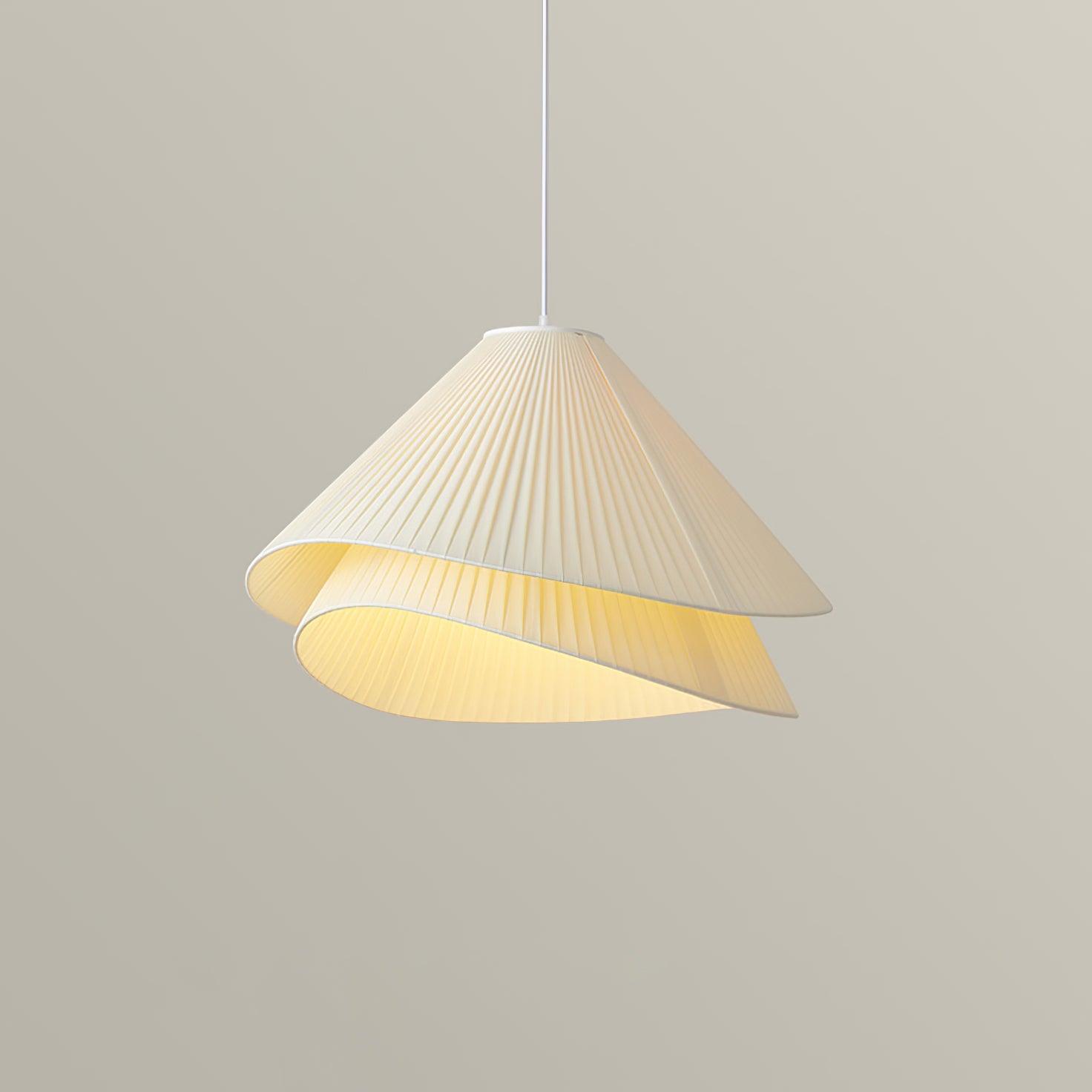 Soft Ambient Glow Pendant Light For Elegant Pleated Fabric