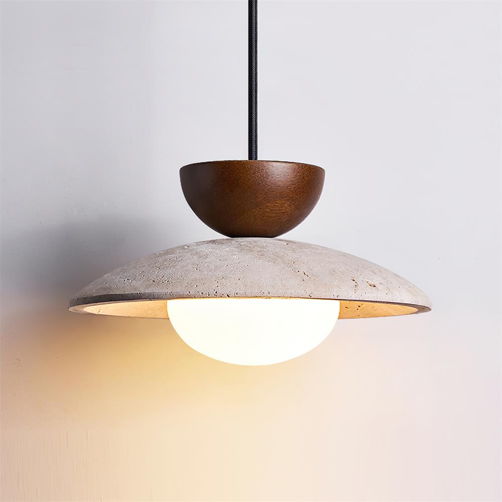 Pendant Lights With Warm Glow Natural Travertine