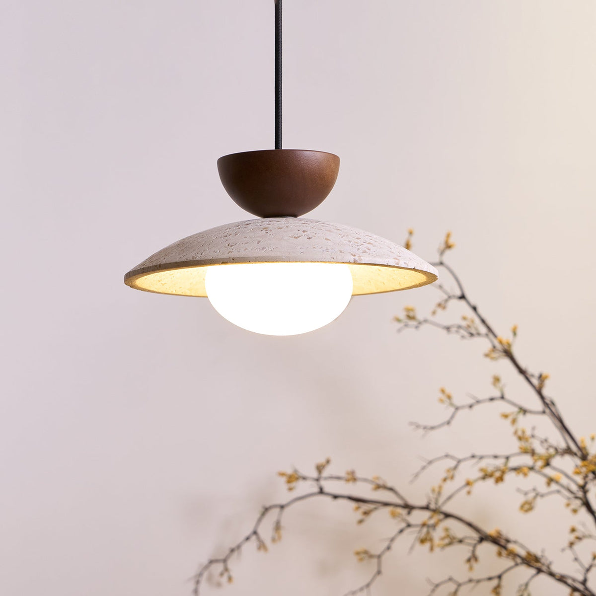 Pendant Lights With Warm Glow Natural Travertine