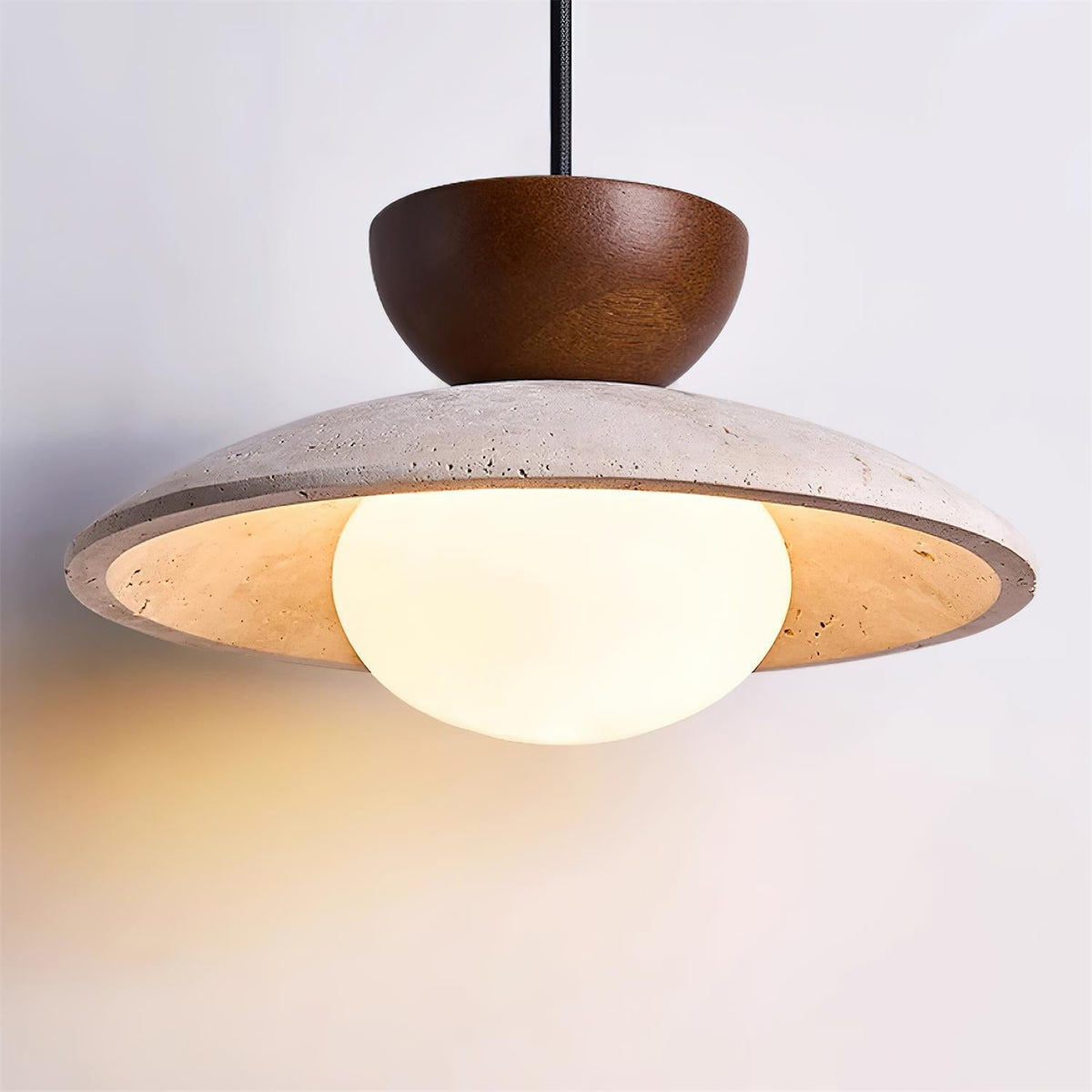 Pendant Lights With Warm Glow Natural Travertine