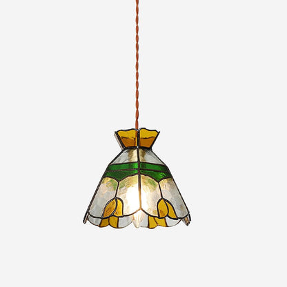 Warm Ambience Stained Glass Pendant Lamp