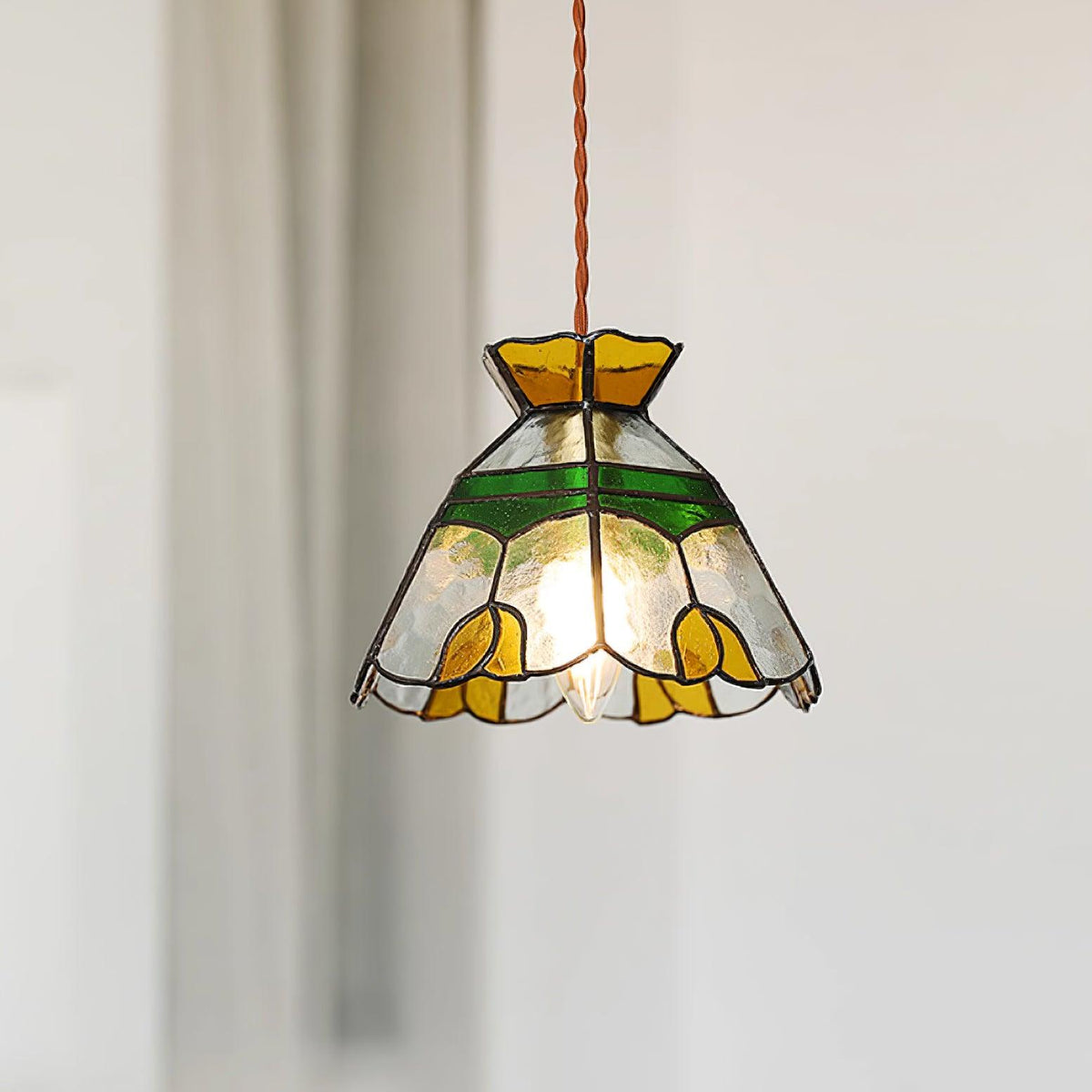 Warm Ambience Stained Glass Pendant Lamp