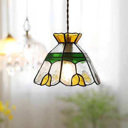 Warm Ambience Stained Glass Pendant Lamp