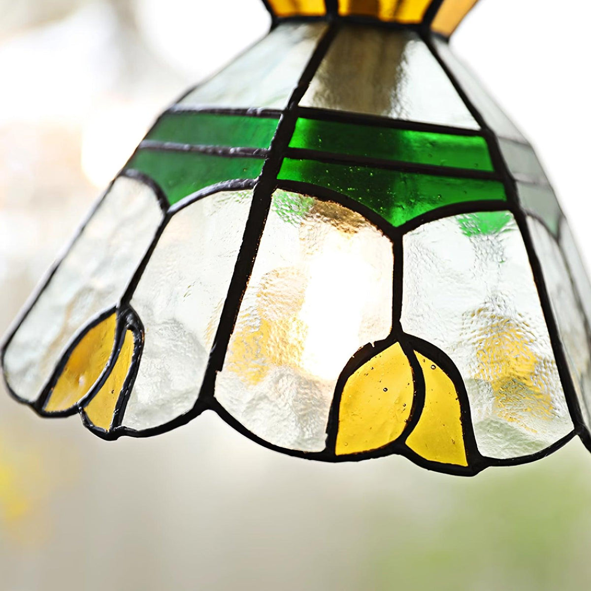 Warm Ambience Stained Glass Pendant Lamp
