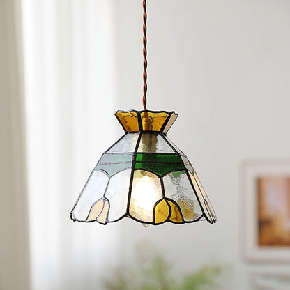 Warm Ambience Stained Glass Pendant Lamp