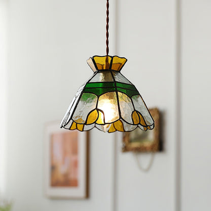 Warm Ambience Stained Glass Pendant Lamp