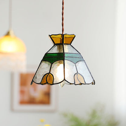 Warm Ambience Stained Glass Pendant Lamp