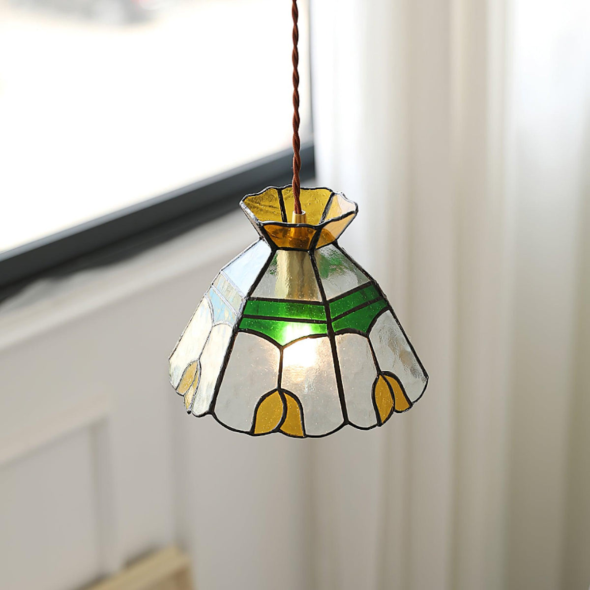Warm Ambience Stained Glass Pendant Lamp
