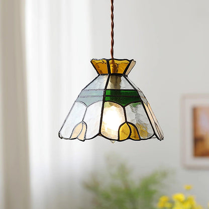 Warm Ambience Stained Glass Pendant Lamp