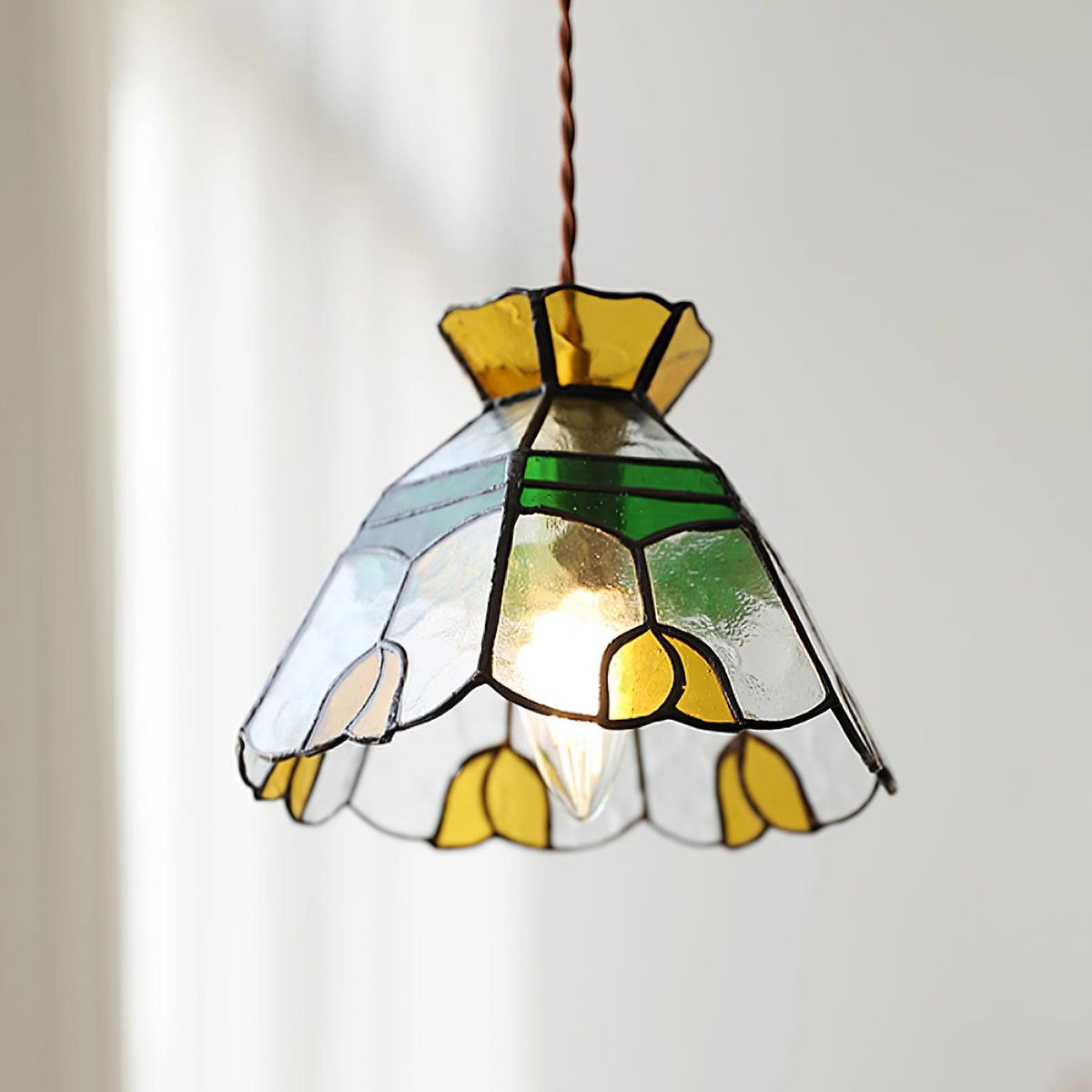 Warm Ambience Stained Glass Pendant Lamp