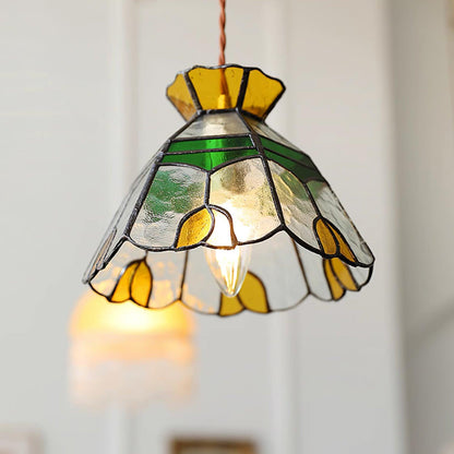 Warm Ambience Stained Glass Pendant Lamp