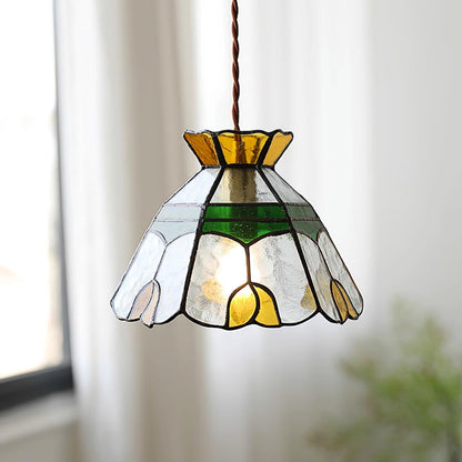 Warm Ambience Stained Glass Pendant Lamp