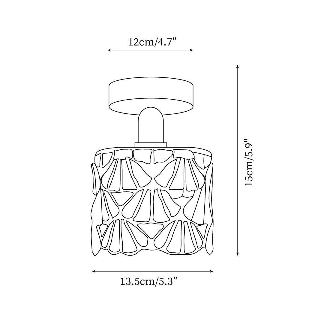 Stained Glass Shade Bloom Glass Ceiling Light