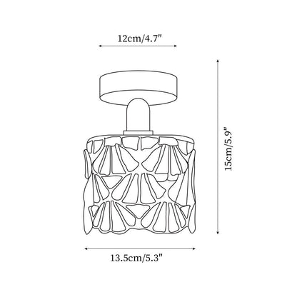 Stained Glass Shade Bloom Glass Ceiling Light