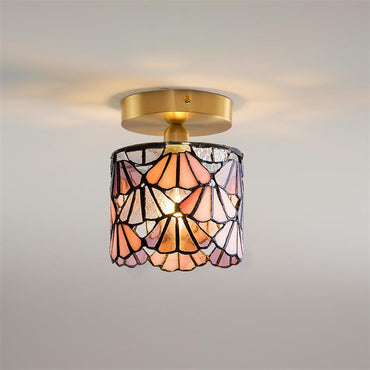 Stained Glass Shade Bloom Glass Ceiling Light