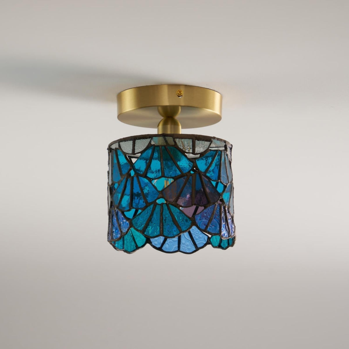 Stained Glass Shade Bloom Glass Ceiling Light