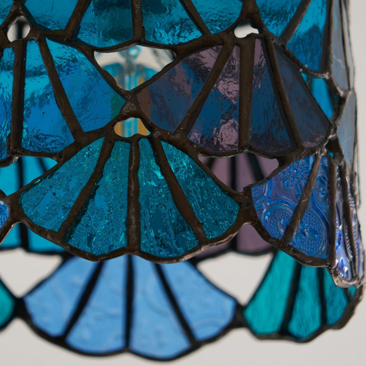 Stained Glass Shade Bloom Glass Ceiling Light