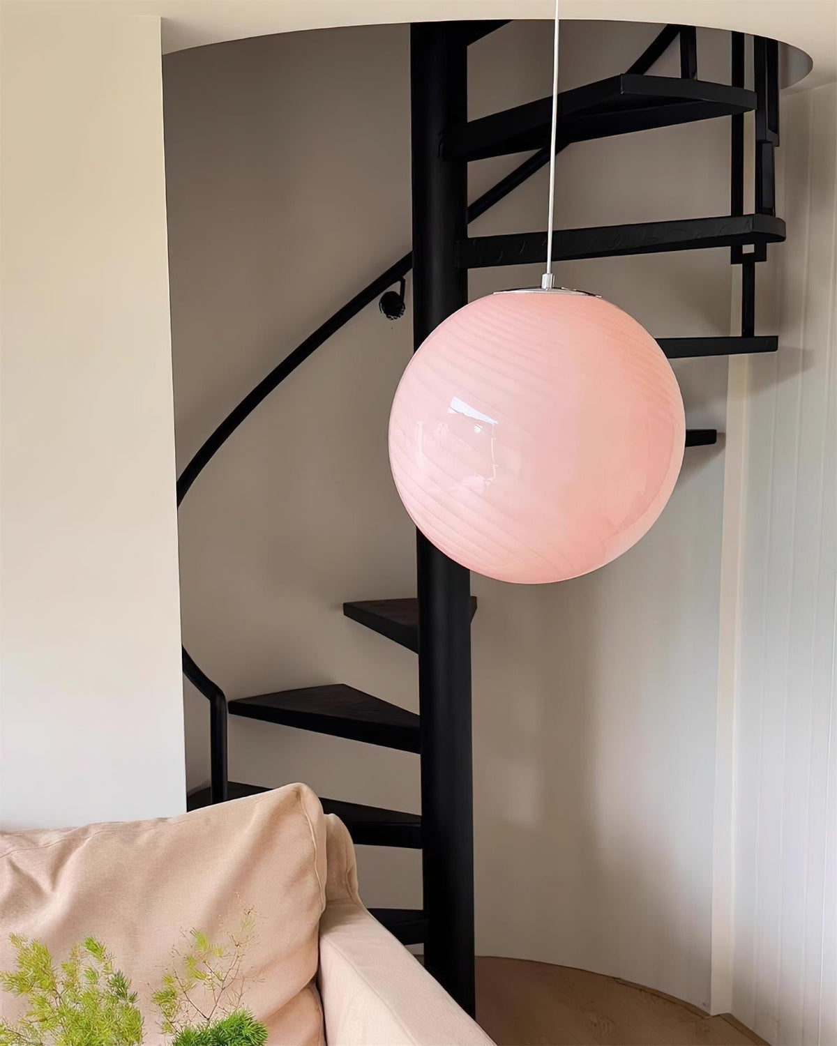 Warm Ambient Glow Glass Globe Pendant Light