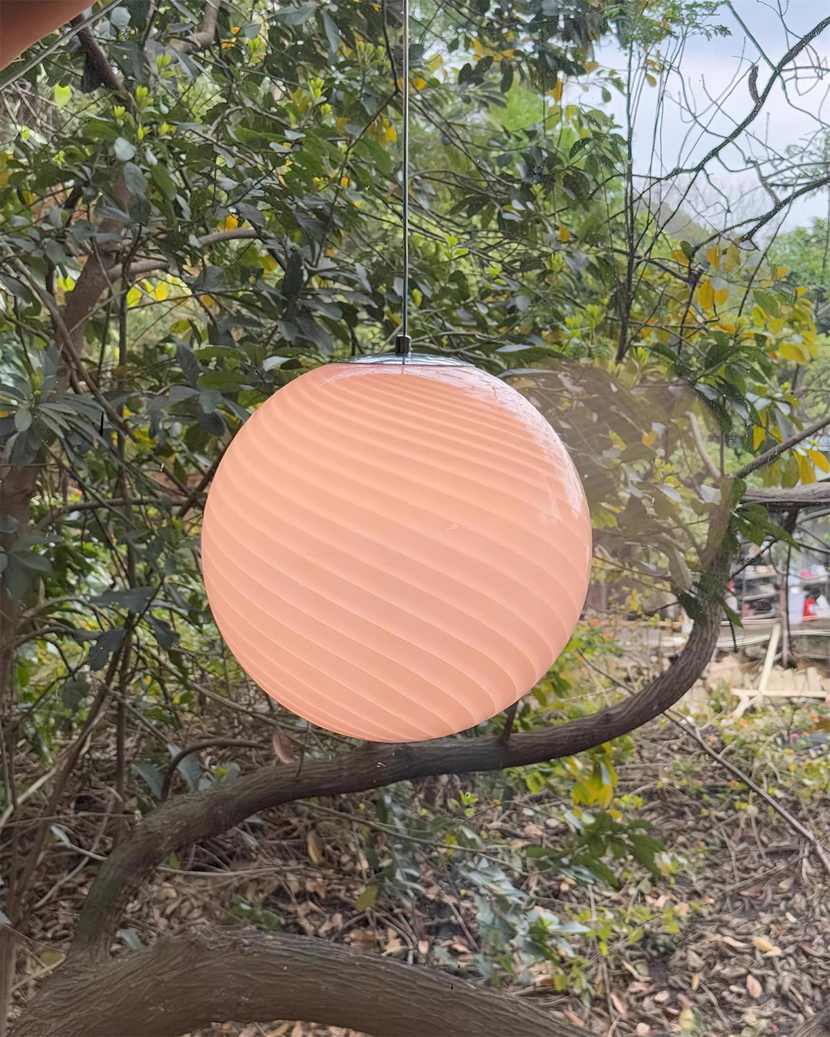 Warm Ambient Glow Glass Globe Pendant Light