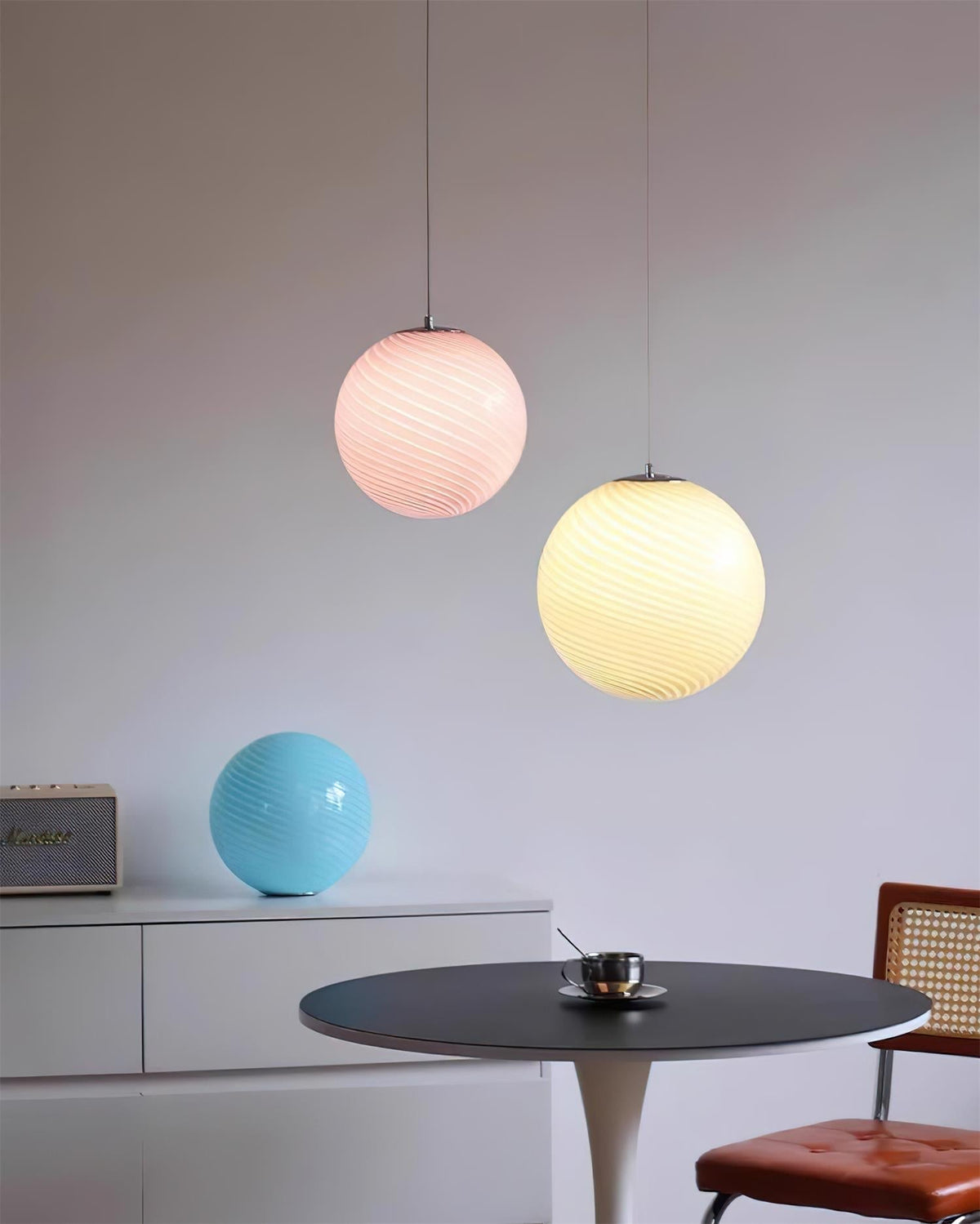 Warm Ambient Glow Glass Globe Pendant Light