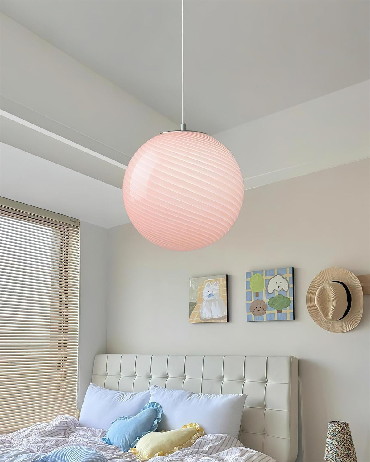 Warm Ambient Glow Glass Globe Pendant Light