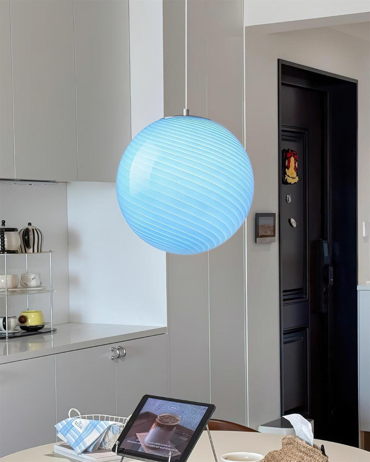 Warm Ambient Glow Glass Globe Pendant Light