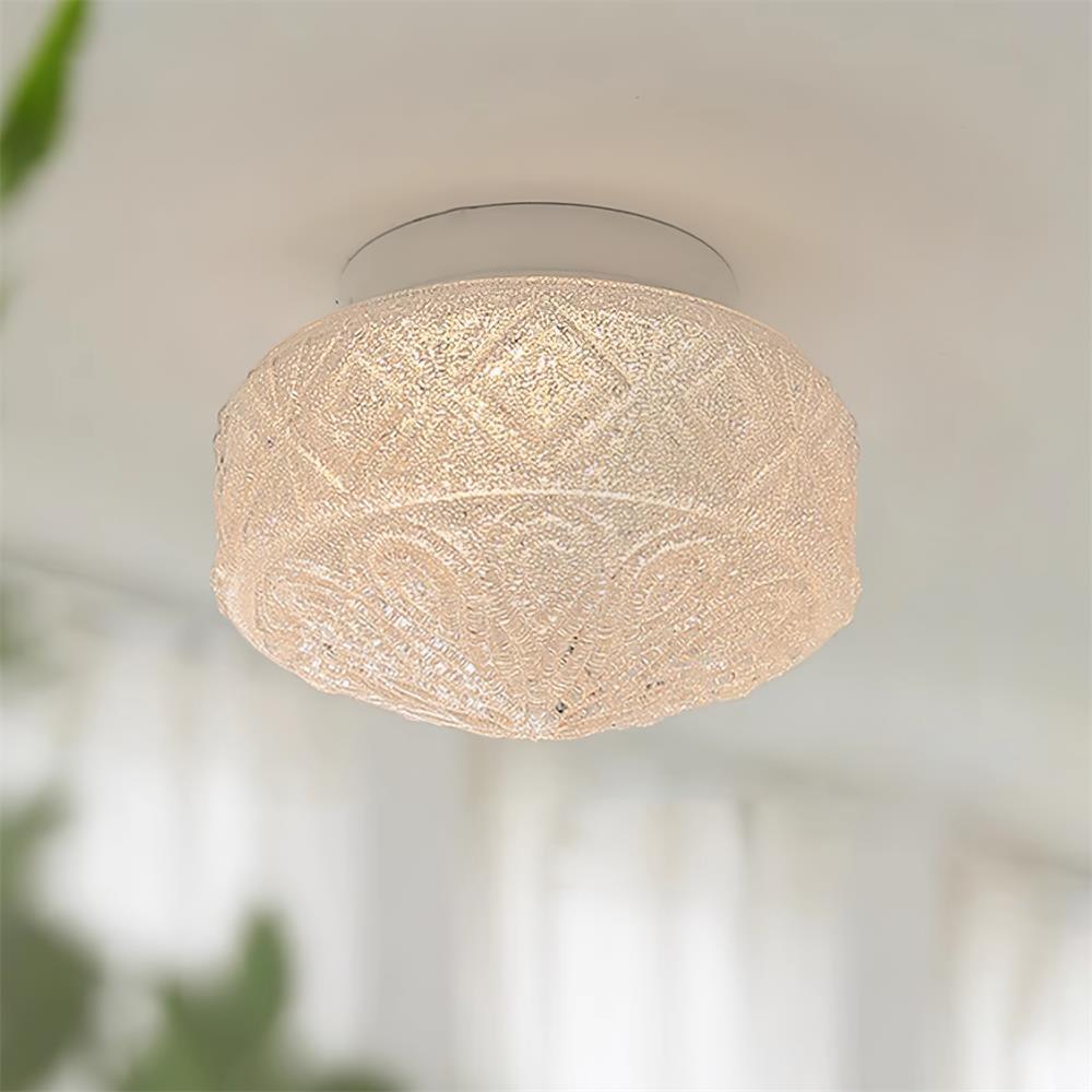 Flush Mount Frosted Glass Ceiling Light With Colour Changing LED
