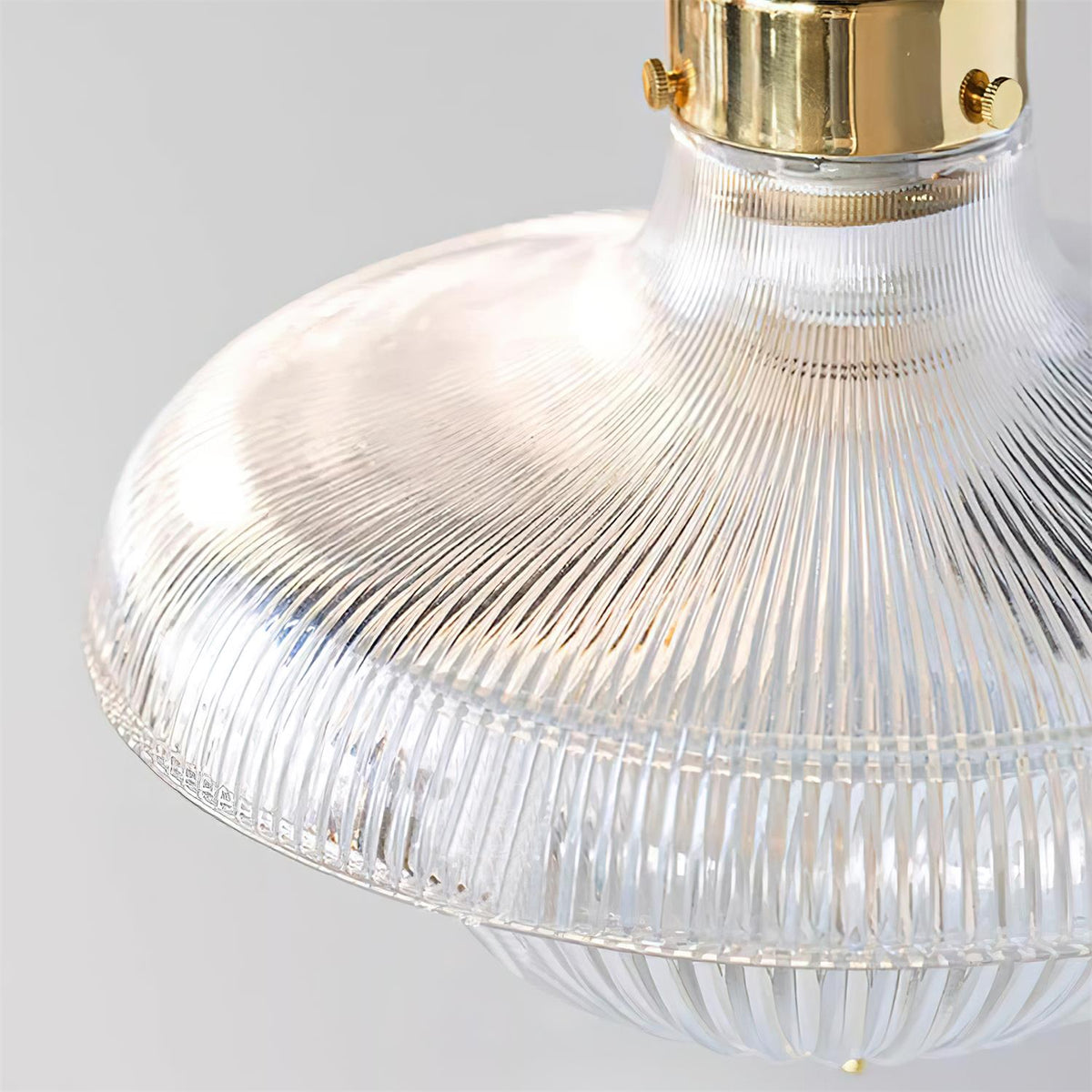 Ambient Dining Clear Ribbed Glass Pendant Light