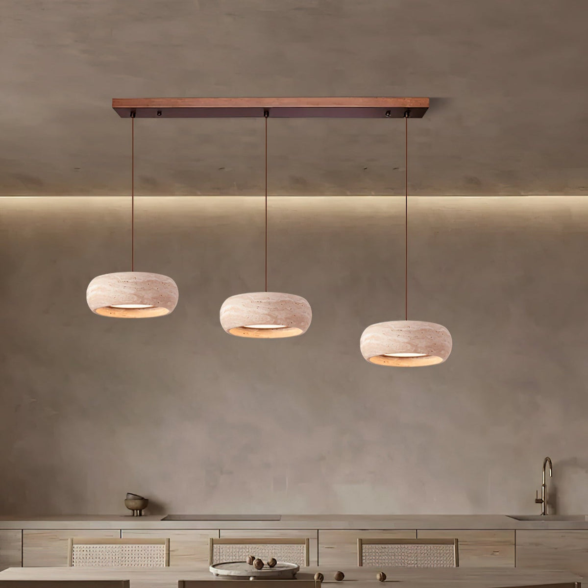 Pendant Light For Warm Ambience Travertine Donut
