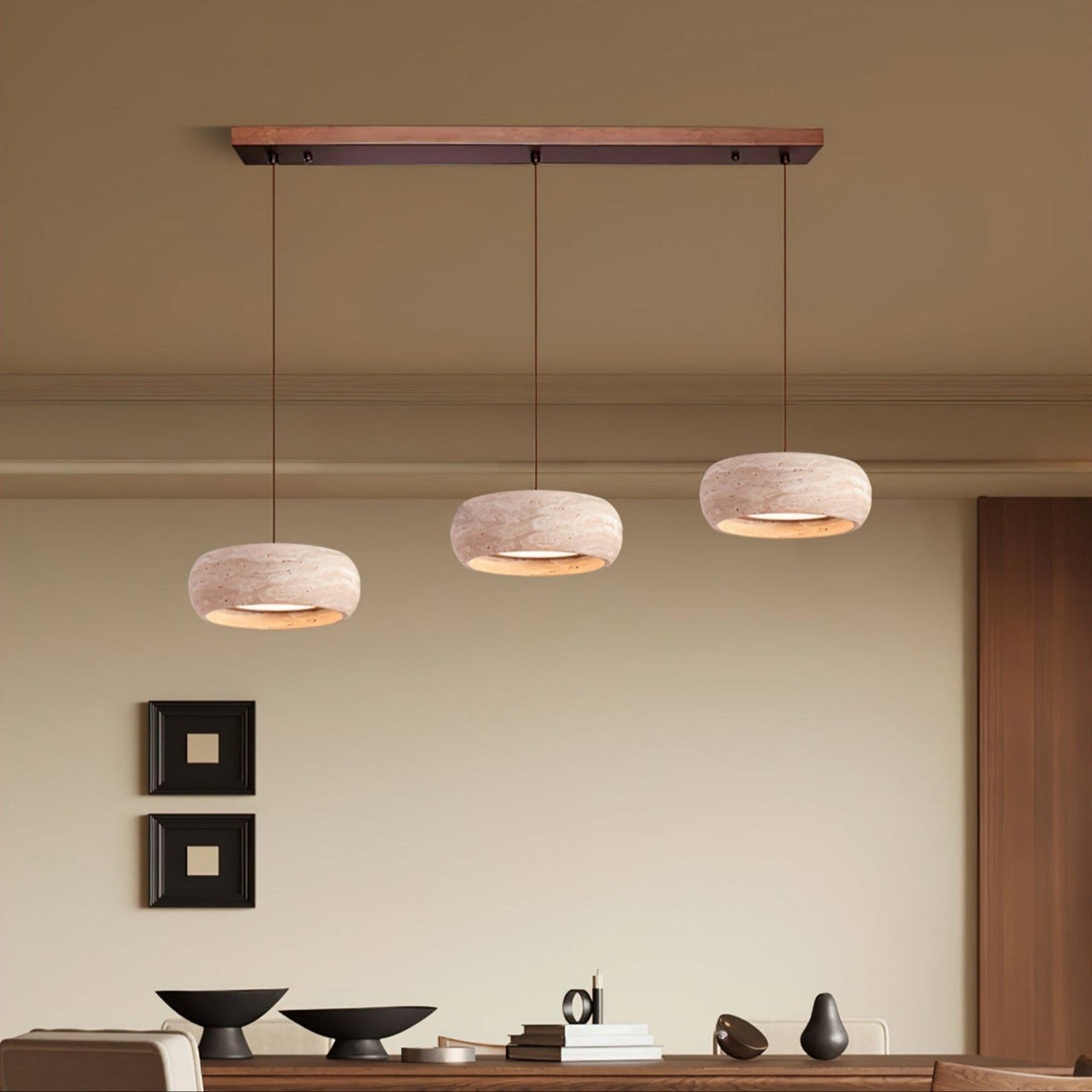 Pendant Light For Warm Ambience Travertine Donut