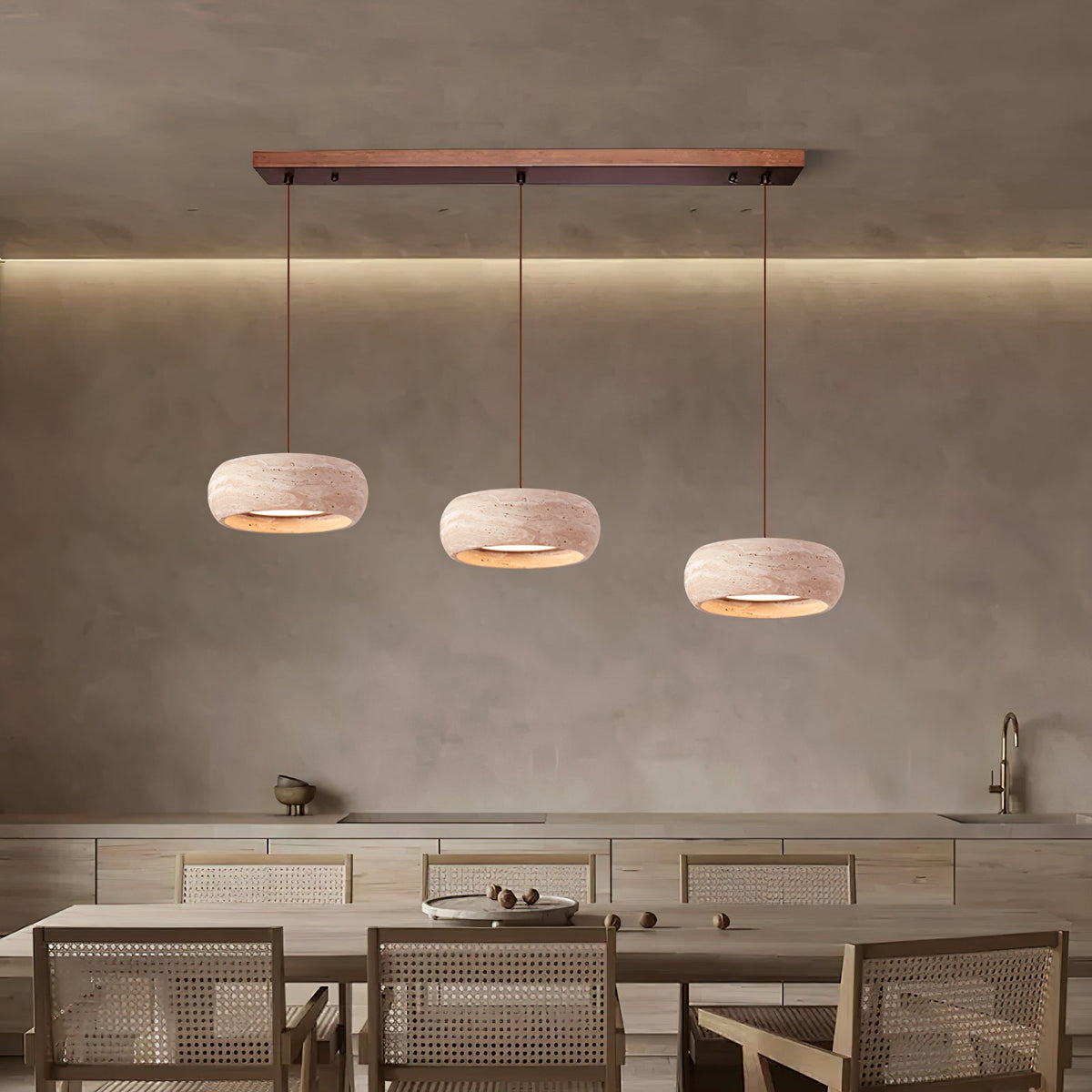 Pendant Light For Warm Ambience Travertine Donut
