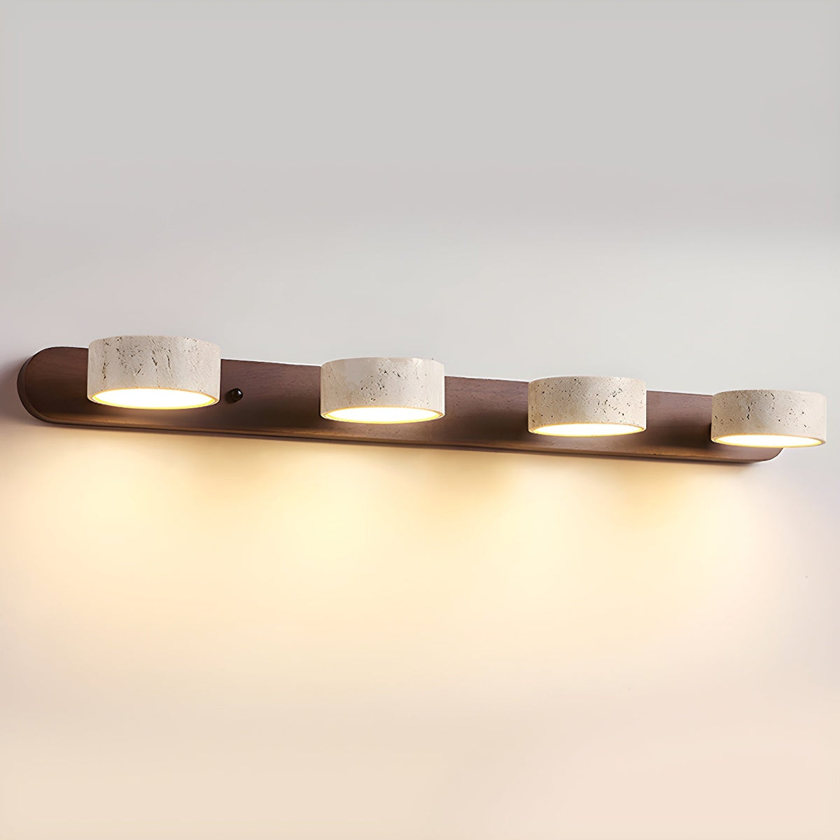 Neutral Finish Natural Travertine Wall Light