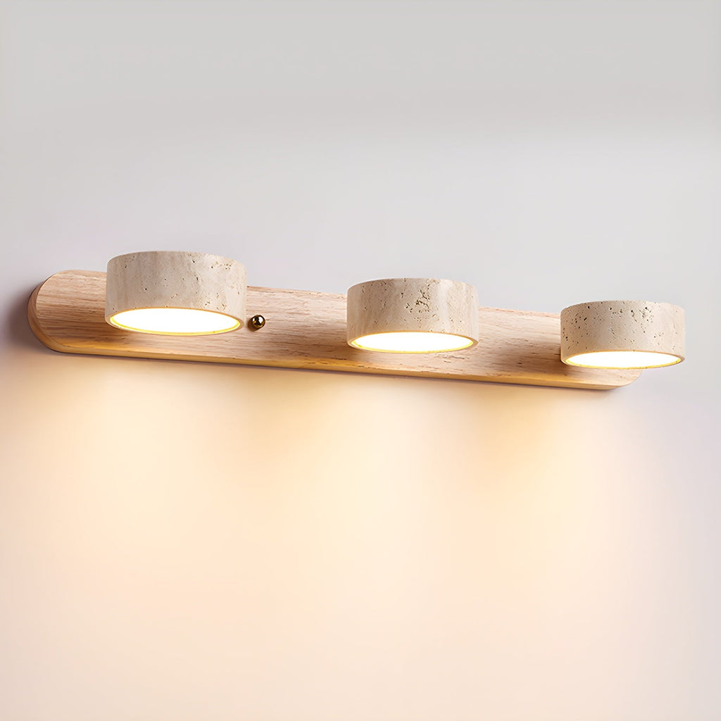 Neutral Finish Natural Travertine Wall Light