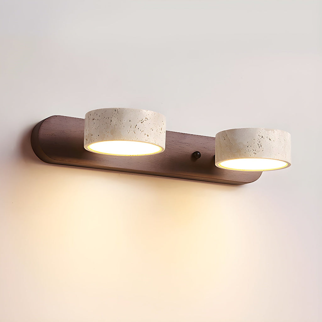 Neutral Finish Natural Travertine Wall Light