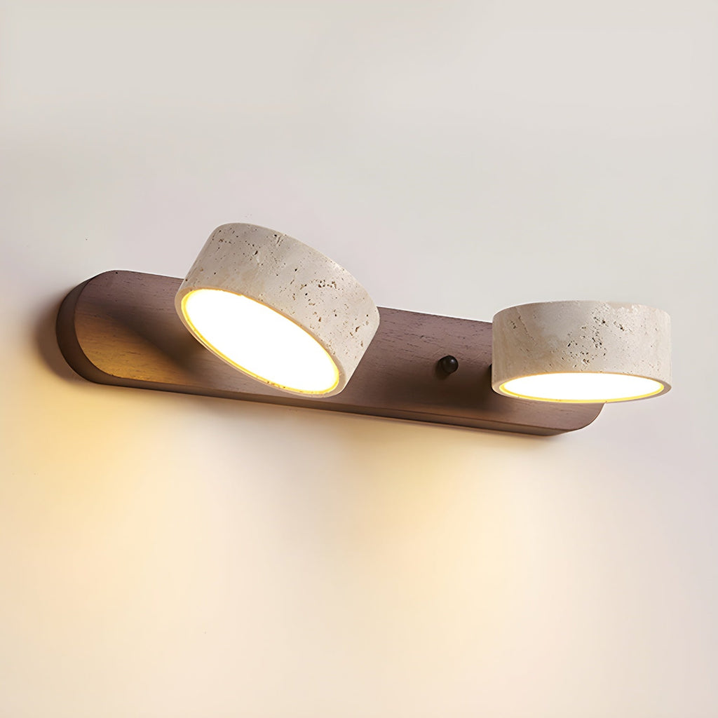 Neutral Finish Natural Travertine Wall Light