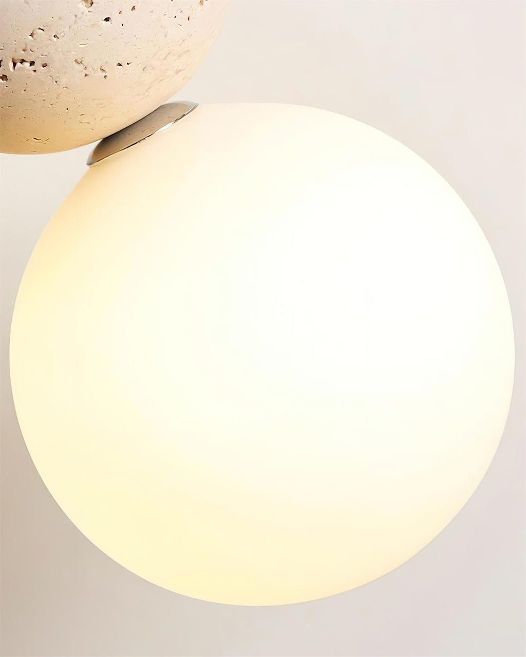 Glass Travertine Dimmable Triple Sphere Pendant Light