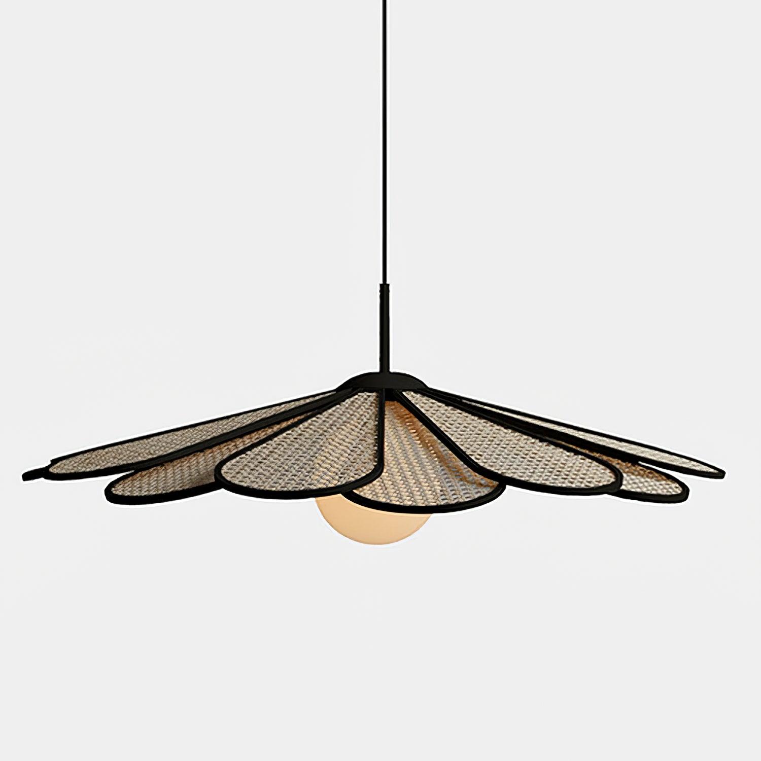 Tropical Ambience Rattan Petal Pendant Light
