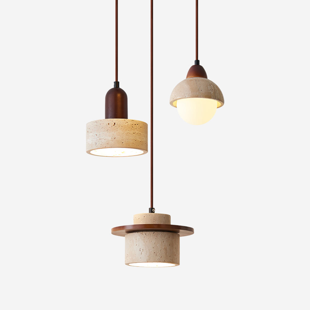 Warm Ambience Set For Pendant Lights Travertine Lunara