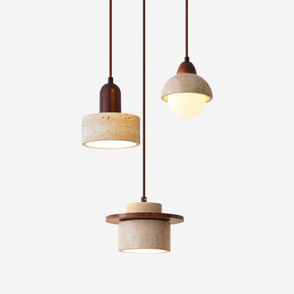 Warm Ambience Set For Pendant Lights Travertine Lunara