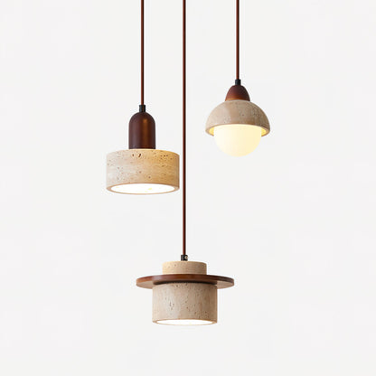 Warm Ambience Set For Pendant Lights Travertine Lunara