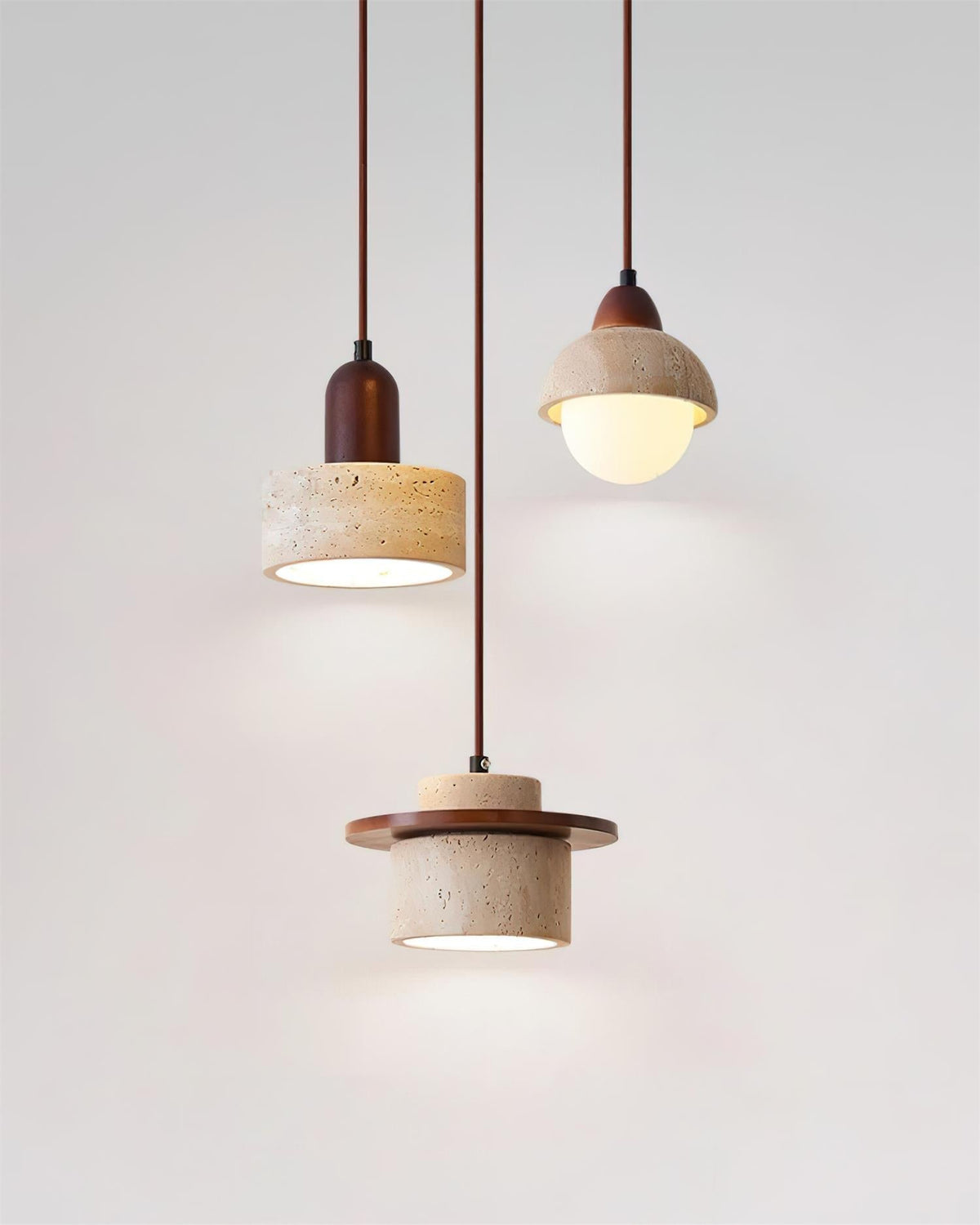 Warm Ambience Set For Pendant Lights Travertine Lunara