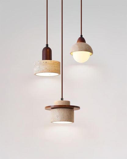 Warm Ambience Set For Pendant Lights Travertine Lunara
