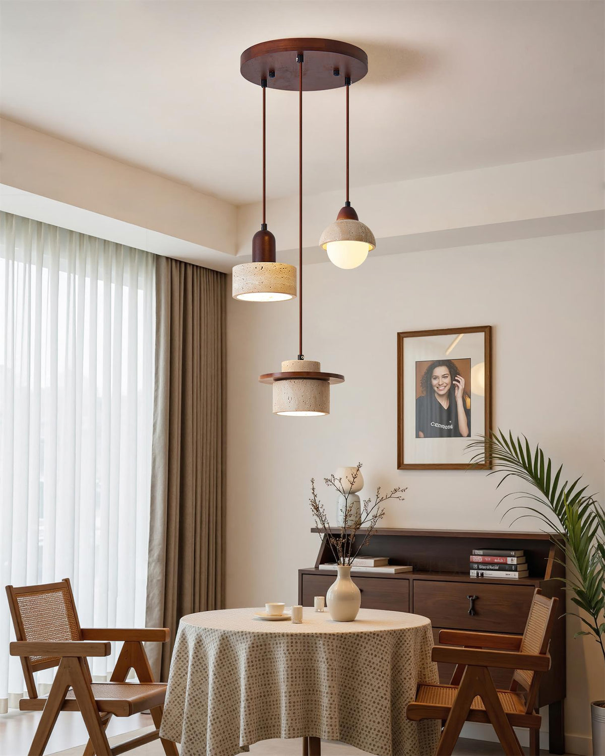 Warm Ambience Set For Pendant Lights Travertine Lunara