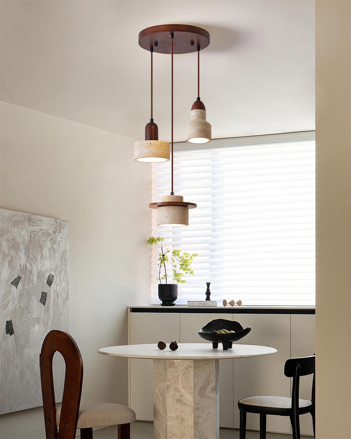 Warm Ambience Set For Pendant Lights Travertine Lunara