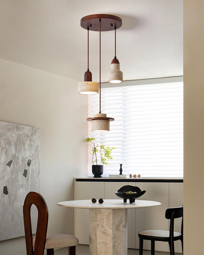 Warm Ambience Set For Pendant Lights Travertine Lunara