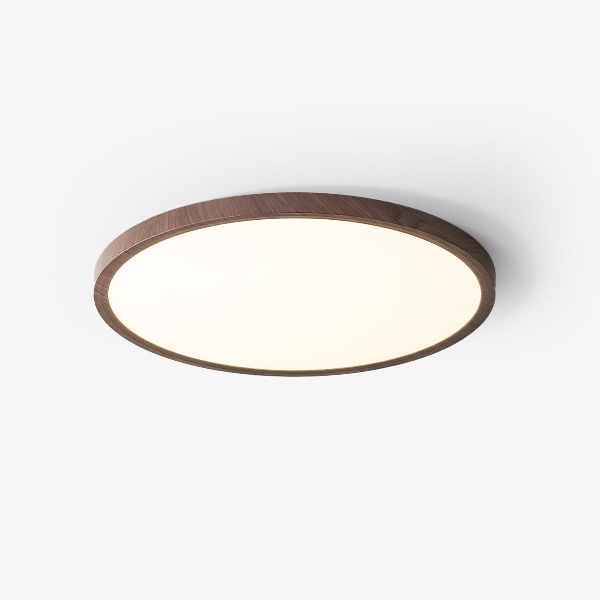 Round Slim Ceiling Light With Walnut Wood Finish Ultra