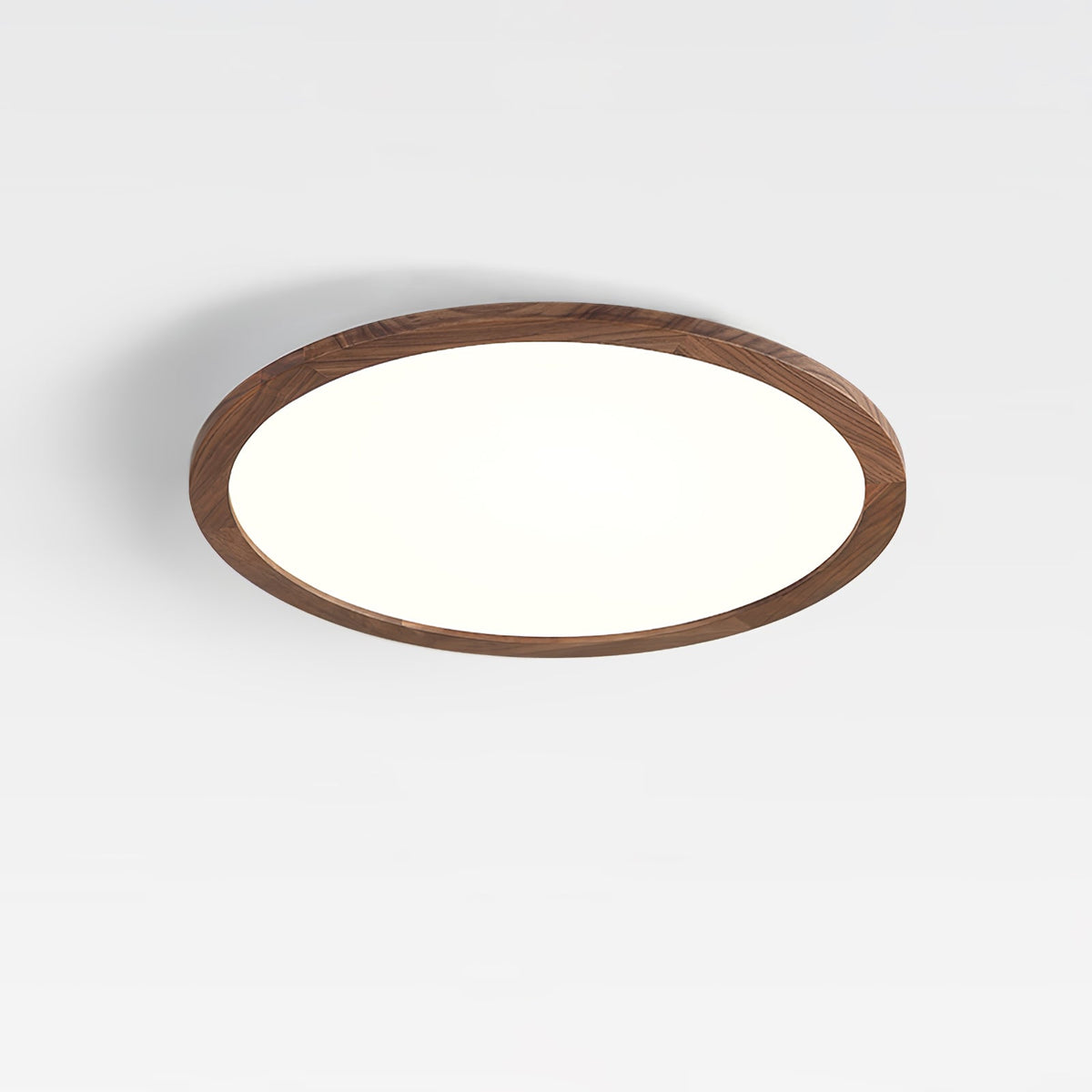 Round Slim Ceiling Light With Walnut Wood Finish Ultra