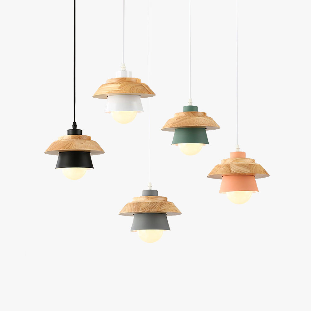 Pendant Light Wood And Metal Ambient Multi Color