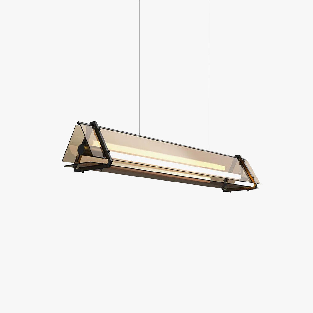 Warm Gold Premium Industrial Triangle Pendant Light