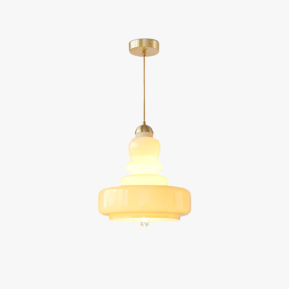 Cozy Glow Creates Beige Glass Pendant Light